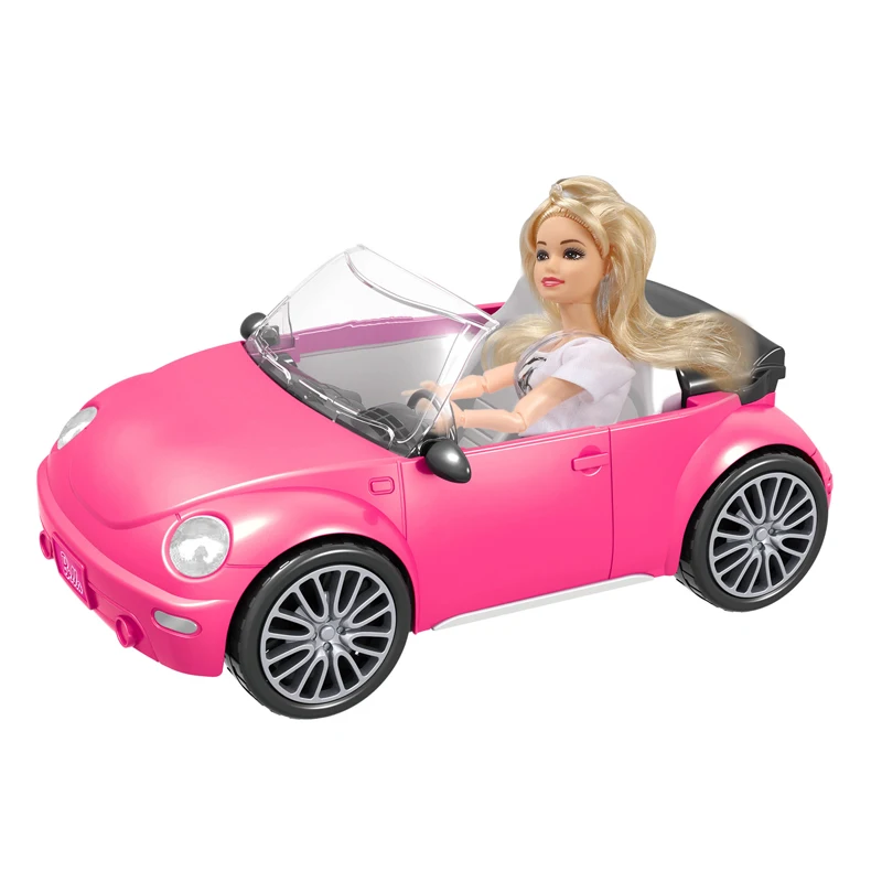 Girls kids cheap 11.5inch plastic fashion doll toys with freewheel car