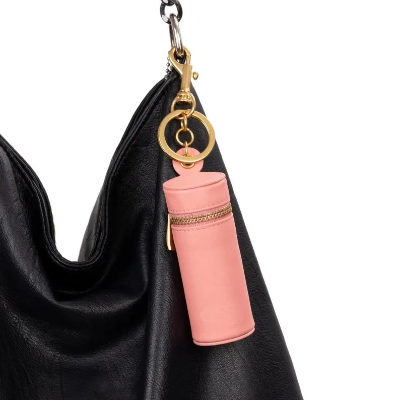 Portable Handmade Leather Makeup Pouch Bag Mini Travel Cosmetic Bags Lipstick Holder Keychain Bag