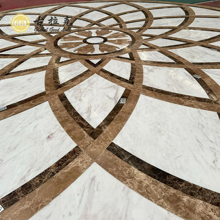 Luxury Mosaic Tile Medallions Motif Pattern Floor Design Waterjet Marble Mosaic Tile Flooring
