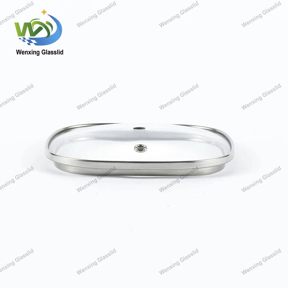 Square shape Tempered Glass Lid for Square Fry Pan Use Parts of Necessary Cookware