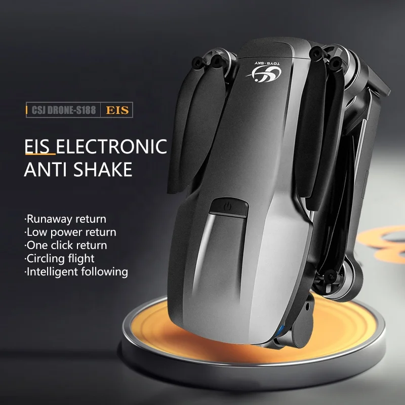 S188PRO GPS Foldable Professonel Drones 4K Camera EIS 2 Axis Gimbal 1.5KM 5G WIFI Video FPV RC Quadcopter for aerial