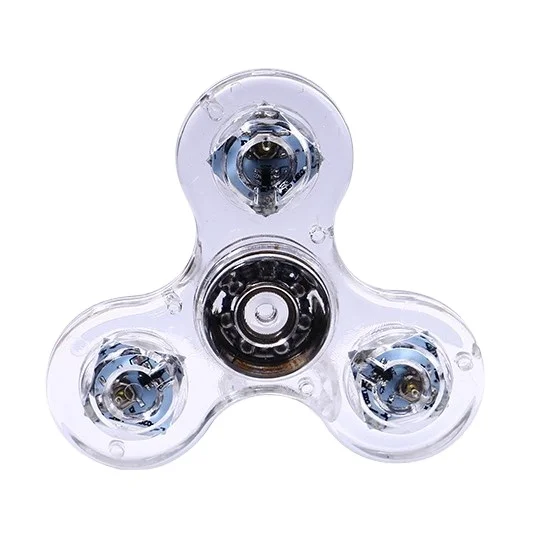 Novel LED Crystal Fidget Spinner Unisex Cool Decompression Toy Spinning Dazzling Colorful Luminous Plastic Unique Model