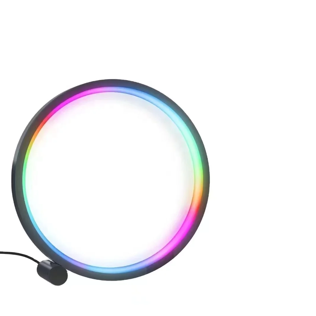 Smart Modern Circular Design Metal tuya Dimmable Bedside Lamp Desk Light for Bedroom Living Room Led Table Lamp