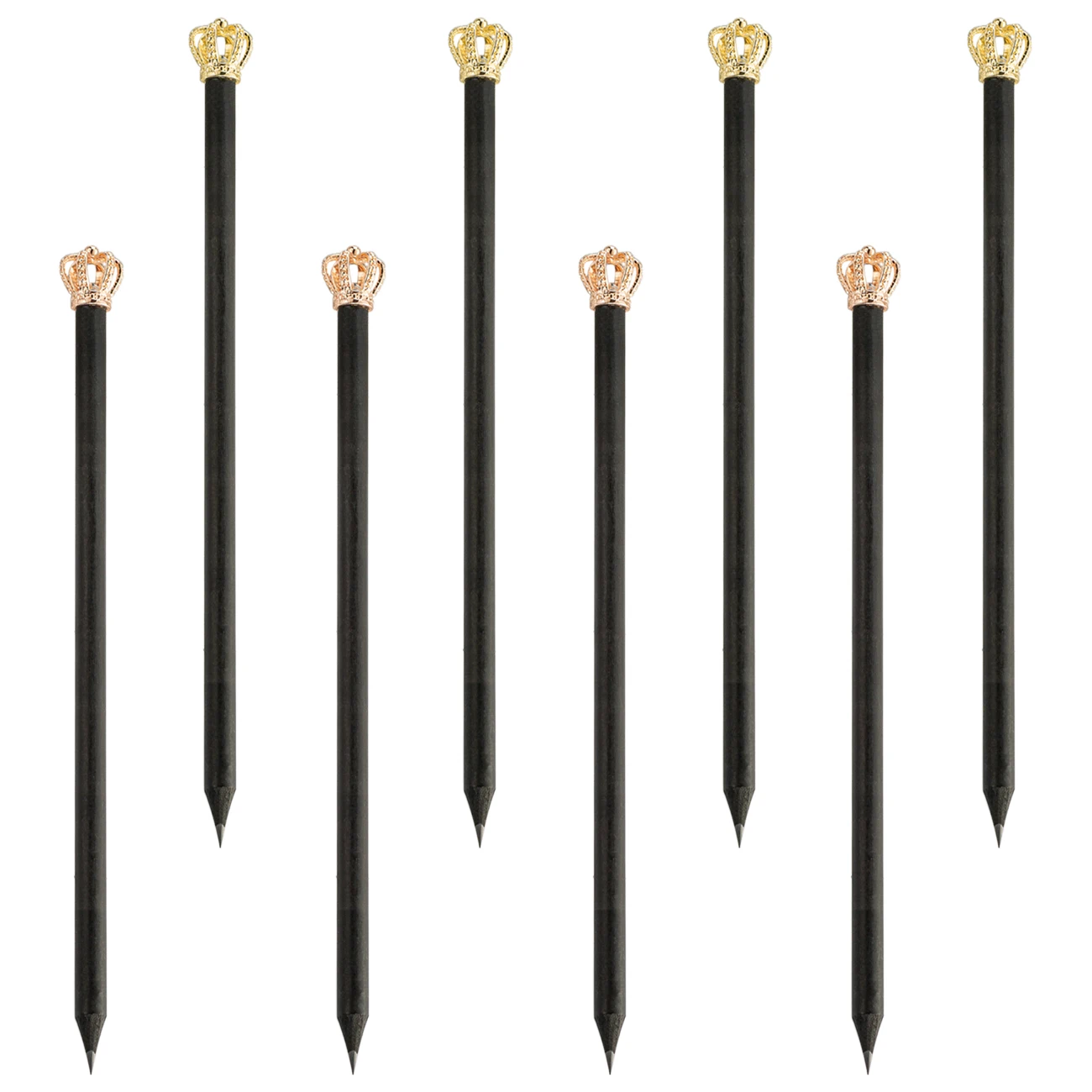 Promotional Cheap Pencil Custom Wholesale Bulk HB Black Wood Pencil With Top Crown