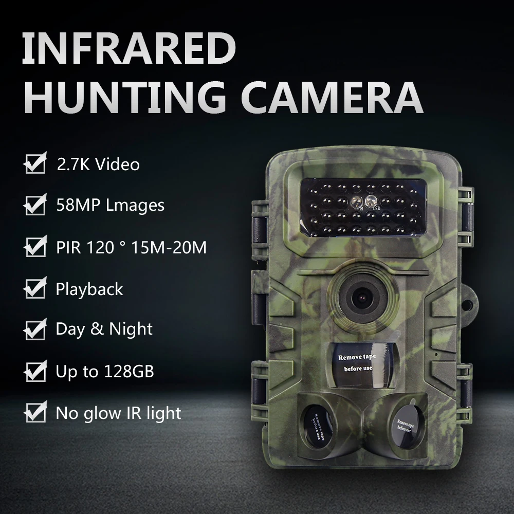 Game trail camera hunting camera PR700 scout no glow black flash 2.7K hd video outdoor wild life deer camera mini small basic