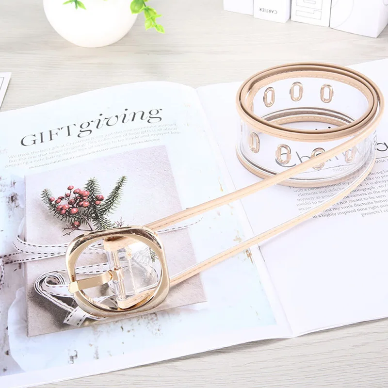 Fashion Clear transparent belts for women 2021 white belt plastic waistband Female ladies