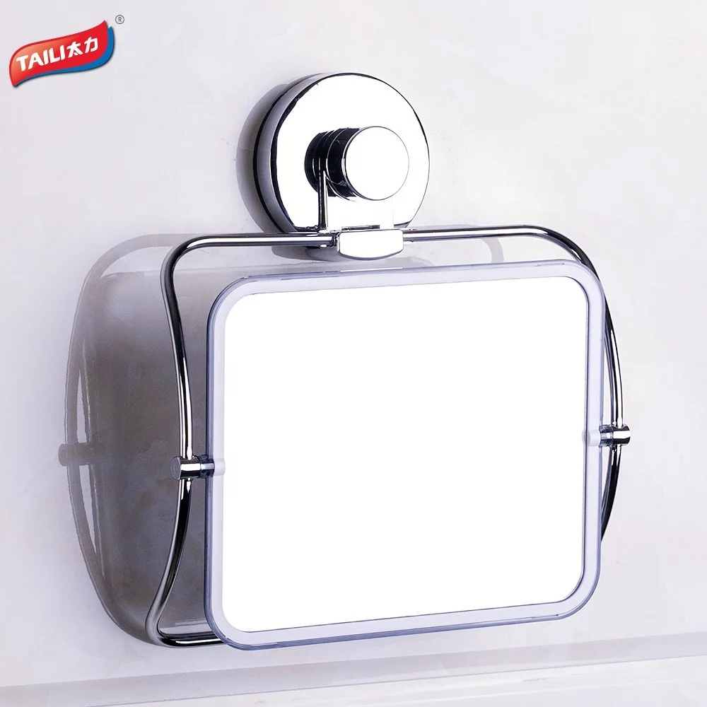 Rustproof wall Mounted Makeup Mirror With Suction Cup For Shower And Bathroom