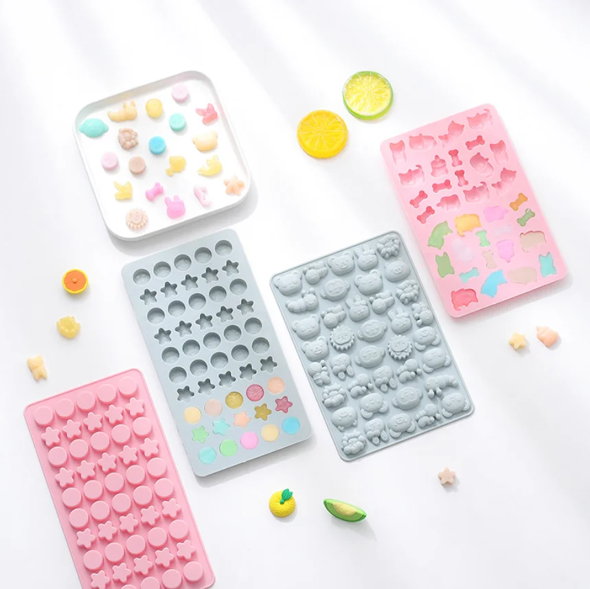Creative Cartoon Shape Silicone Gummy Molds DIY Nonstick Mini Baking Mould For Chocolate Hard Candy Sweet Jelly Fondant