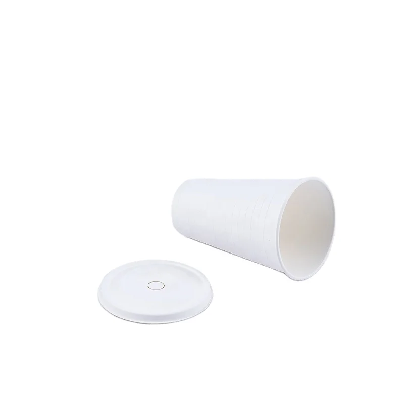 80mm 90mm Superior Quality Customized Biodegradable Disposable Sugarcane Bagasse  Flat Coffee Cup Lids Compostable lid