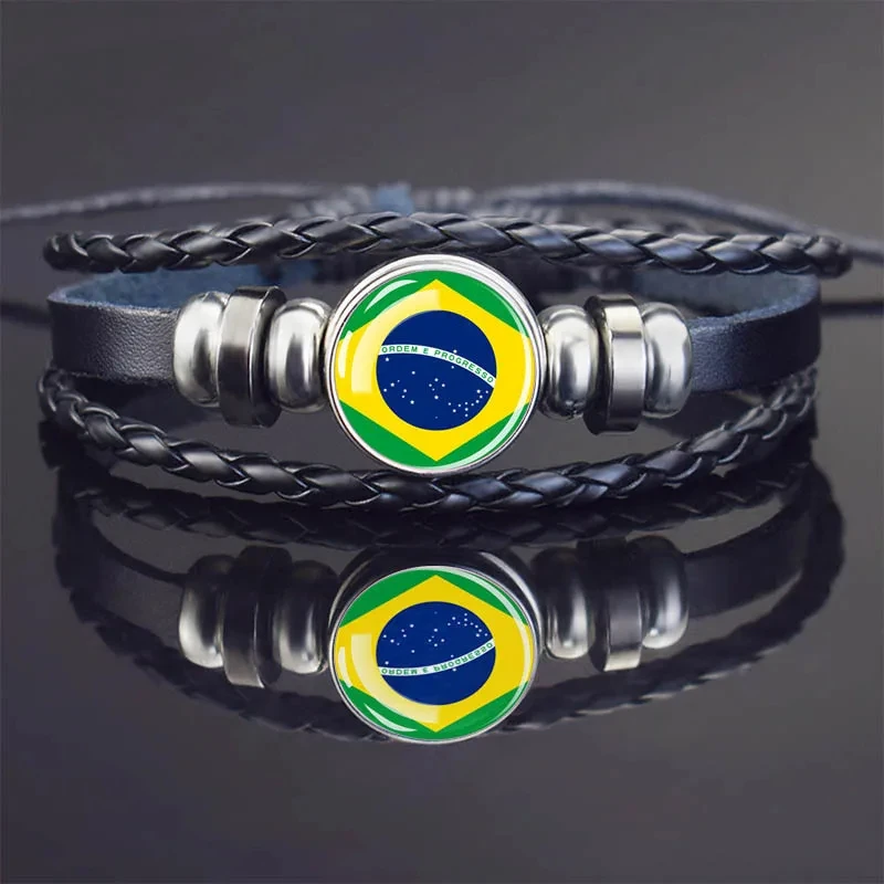 Custom Various Countries Europe Africa Asian Syrian Congo German Chad Bangladesh Kenyan Spanish Somali Somalia Flag Bracelets