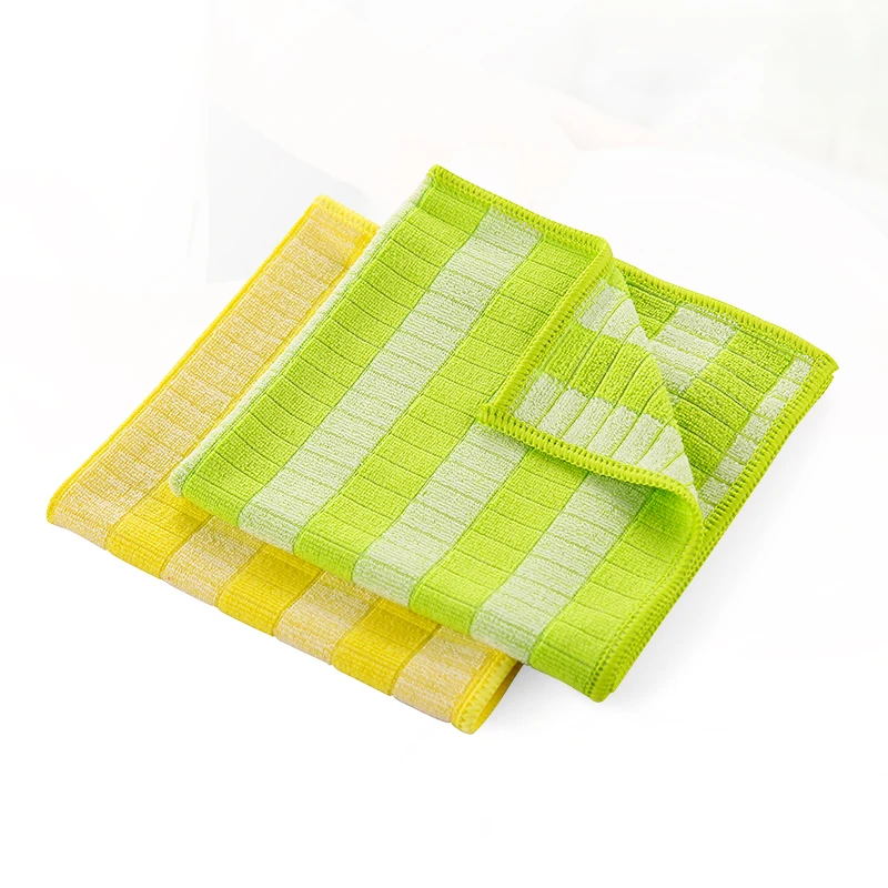 Factory Wholesale kitchen cleaning towel tea dish cloth Absorbent bamboo fiber cleaning cloths microfiber cleaning cloth