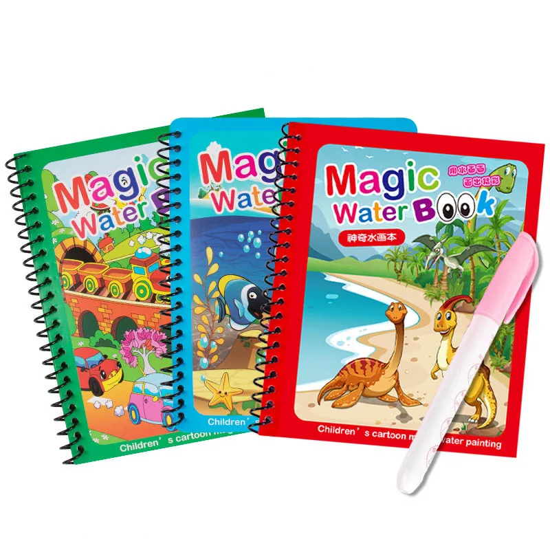 Wholesale Factory Price Custom  Magic Doodle Book Reusable Water Drawing Book kids painting toys For Children