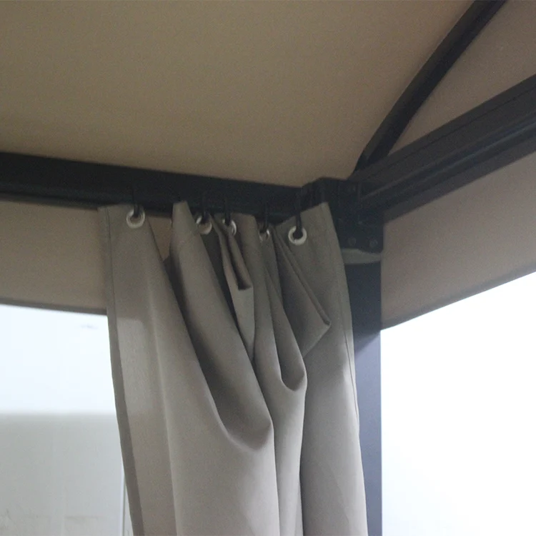 Convertible Outdoor Gazebo Bed Curtains Stainless Steel Pergola Arbours Coated Porch Backyard Garden Sunbathing