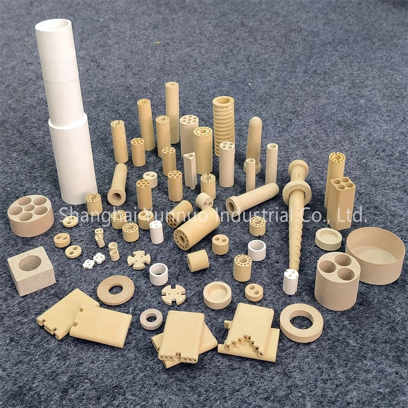 Cordierite Mullite Ceramic Screwed Tube for Electrical Resistor Capacitor Insulator