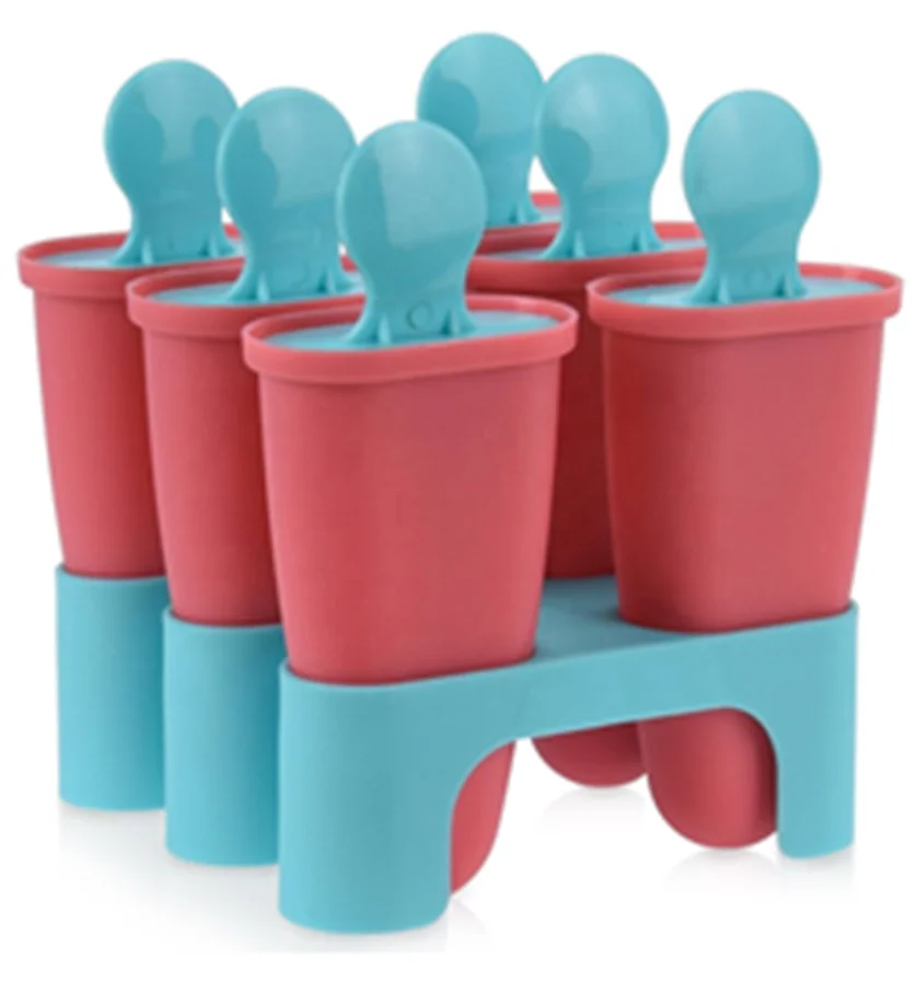 Homemade 6 grids ice cream mold with lid for DIY ice cream