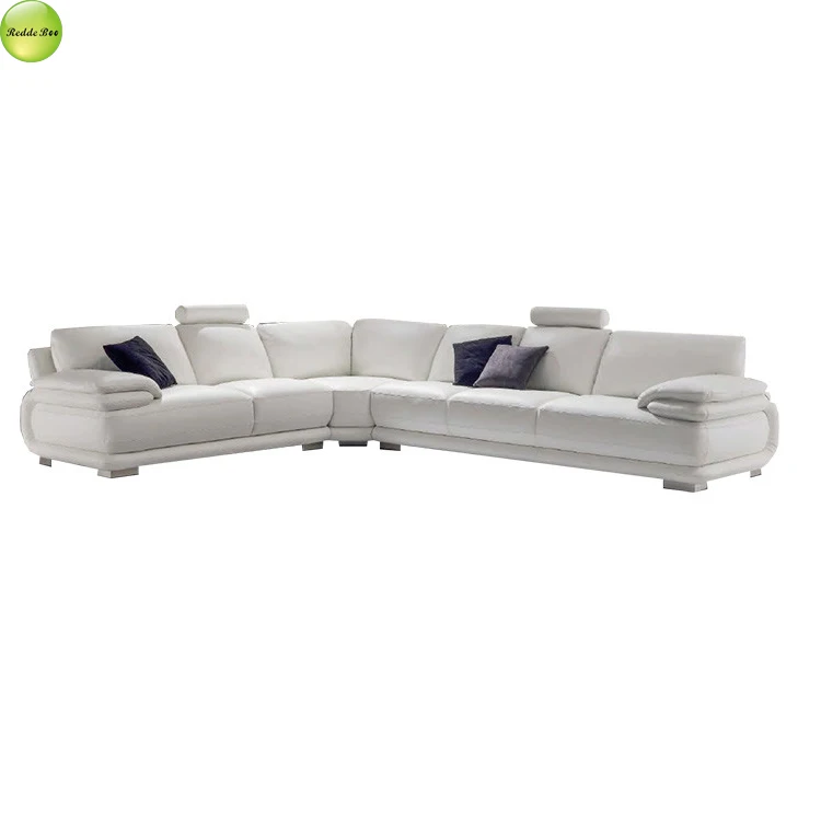 Living room white leather corner sofa designs 711