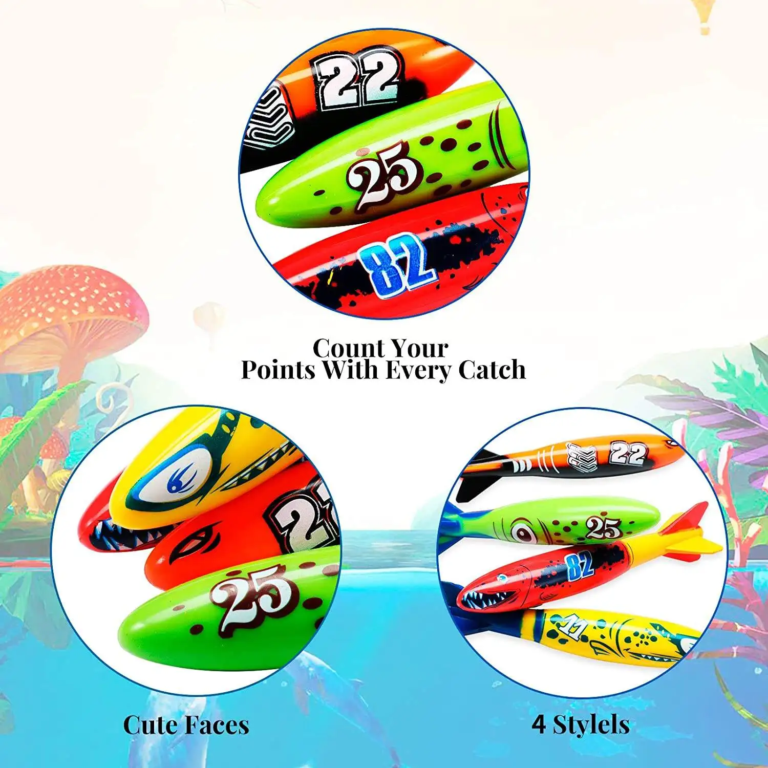 Pool Underwater Torpedo Shark Swimming and Diving Games Training Gift Set Toys for Kids Product