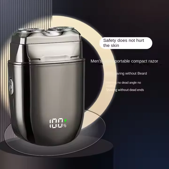 Мужская компактная портативная электробритва с двумя лезвиями