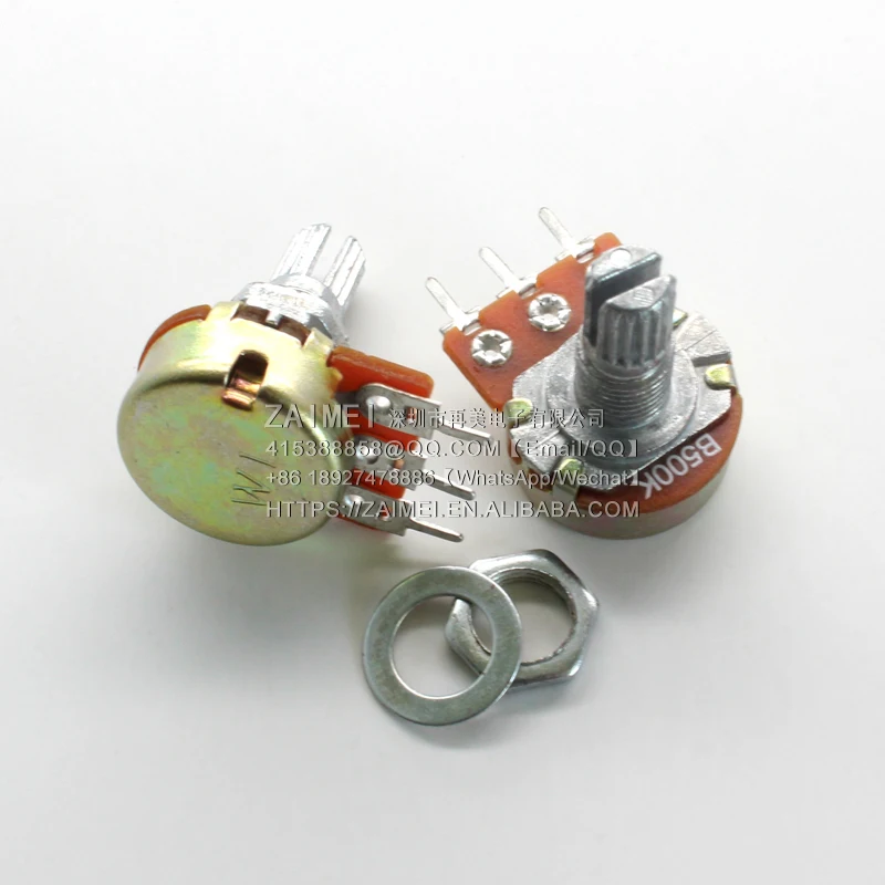 (1Bag=2Pcs) Single potentiometer WH148 B500K 500K shaft length 15MM power amplifier volume speed