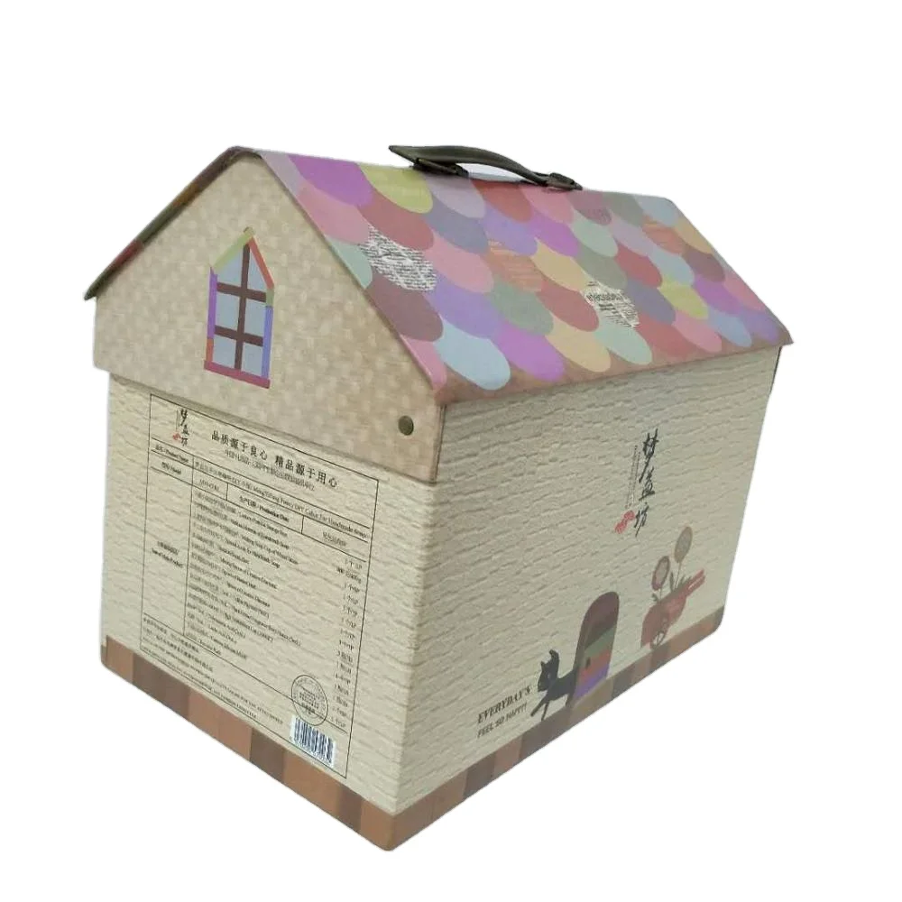 House shape  cardboard suitcase box for kids clothes packing box