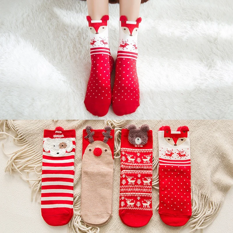 Wholesale Custom Logo Happy Socks Cotton Socks Women Calcetines Christmas Funny Cute Women Socks