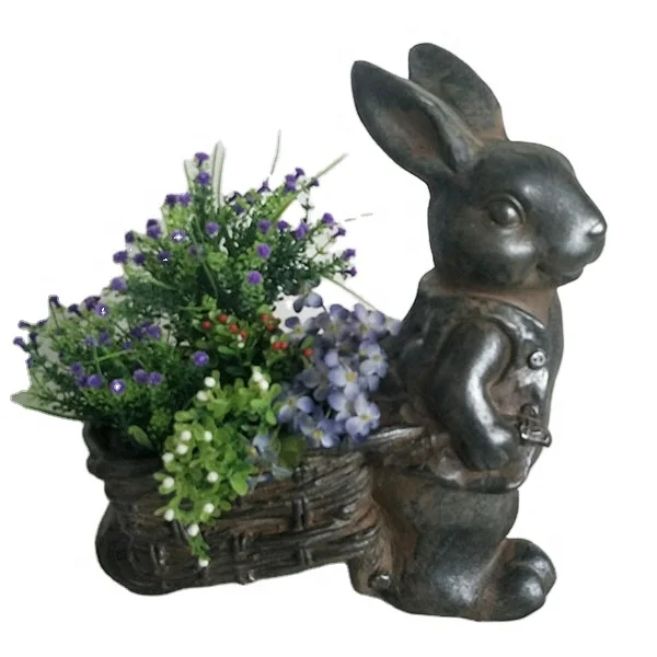 Hot Sale Home Decor Desktop Furnishing Articles Rabbit Small Flower Pots Magnesia Handicraft