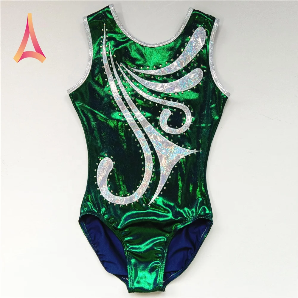 Модные блестящие трико для гимнастики для девочек