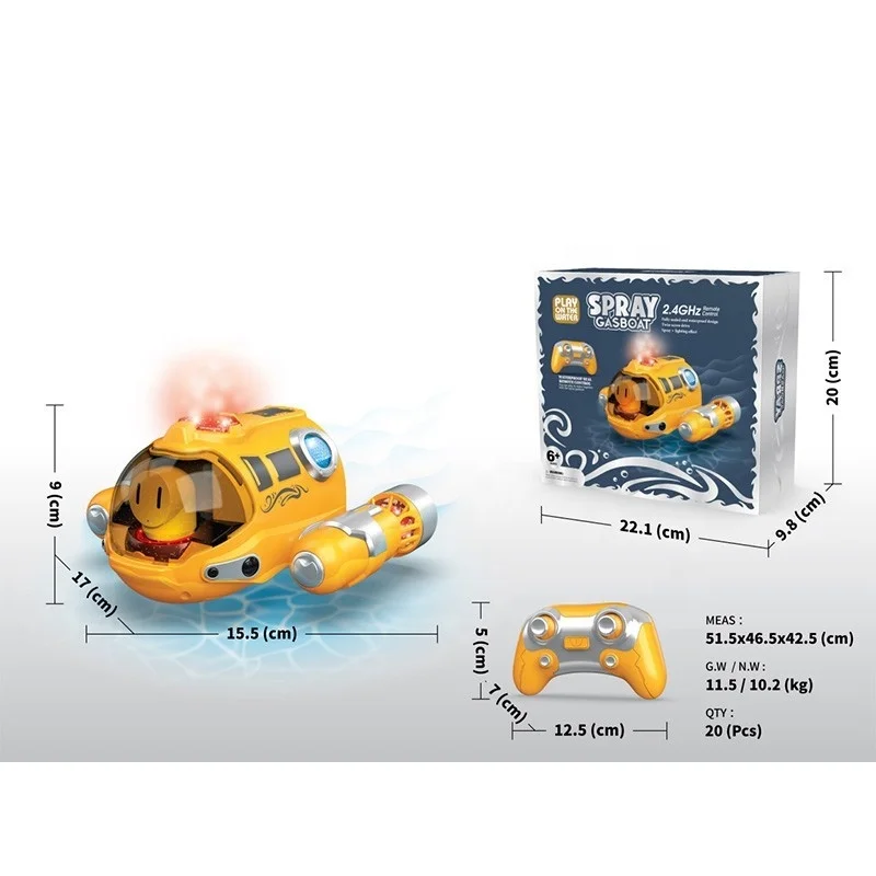 2.4G rechargeable electric high-speed remote control spray water jet propeller boat motorboat RC ship on water toy
