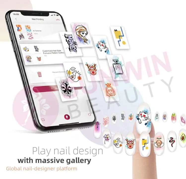Popular Mobile Nail Printer Pattern Printing Machine Portable Nail painting machine 3D Printer For Nail Printing