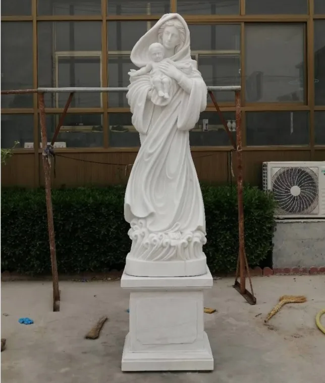 Antique Custom Marble Statues Our Lady Blessed Virgin Mary Greek Price for Sale