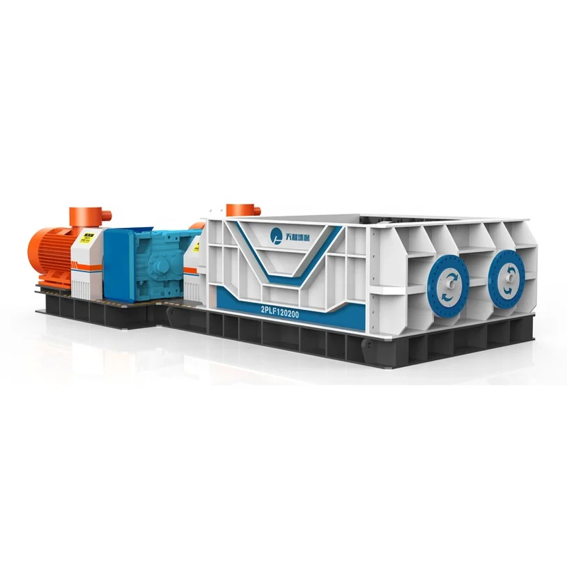 Secondary limestone double roller crusher twin shaft sizer for limestone quarry