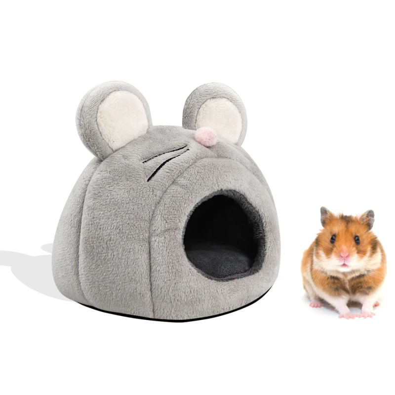 Winter Plush Semi Closed Opening Pet Bed Hedgehog Hamster Indoor Portable Pet Cages