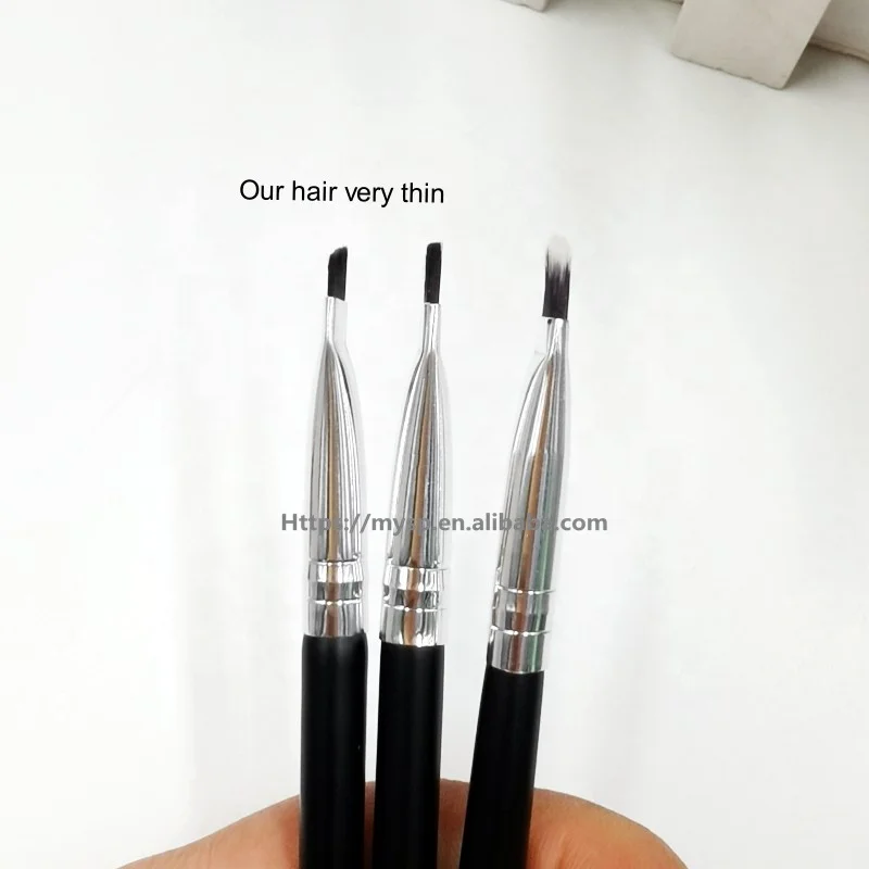 Professional Double End Ultra Thin Angled Flat Eye Brow Brush and Spoolie Brush Super Thin Hair Spoolie Duo Eyebrow Brush