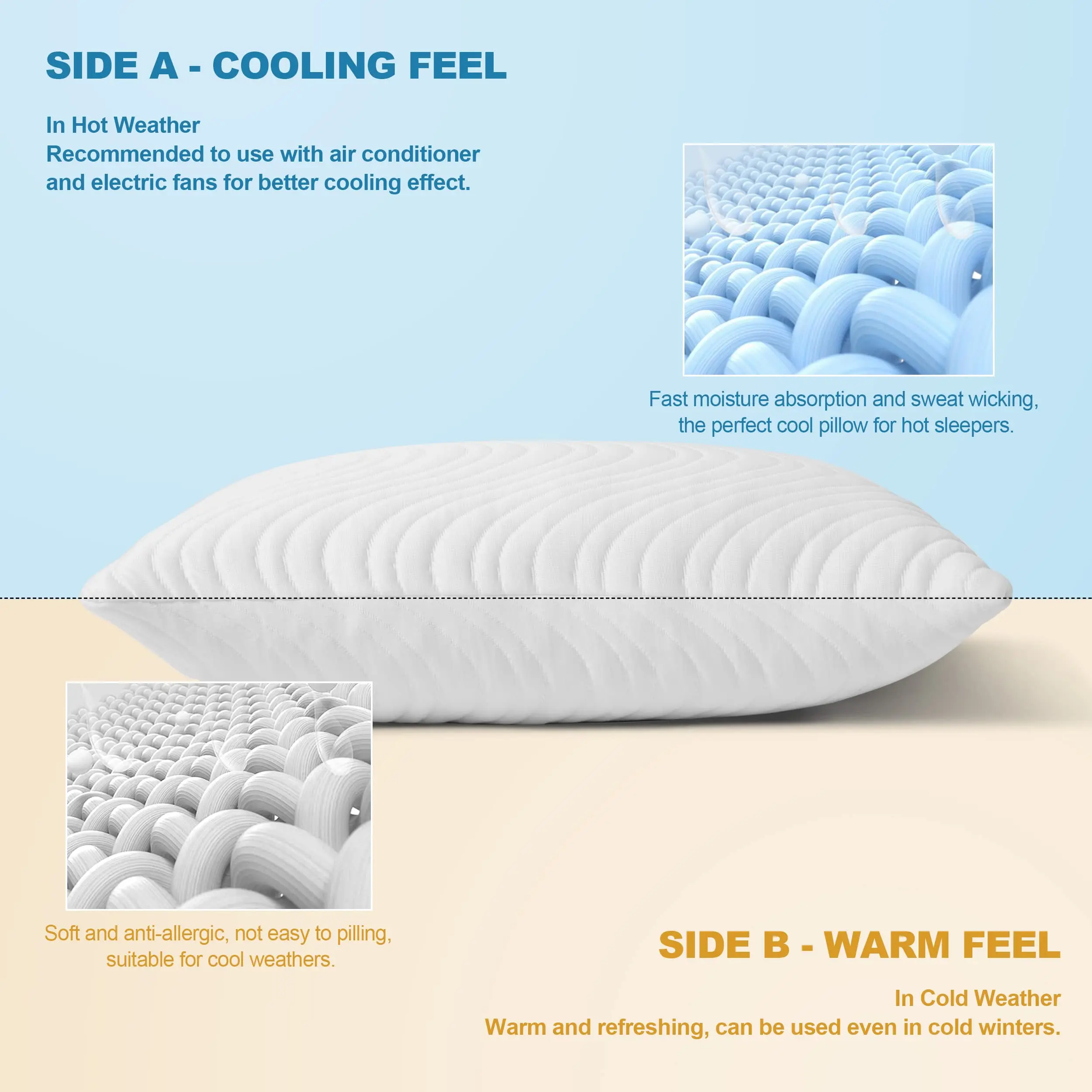 Deep Sleep Shredded Memory Foam Pillow For Sleeping Comfortable