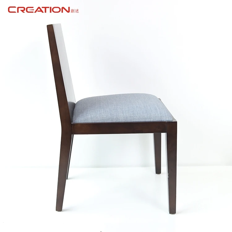 Creation Hotel Furniture Arabia Popular Style Dubai Resort Walnut Solid Wood Upholstery Modern Wedding Dining Chair For Hotel