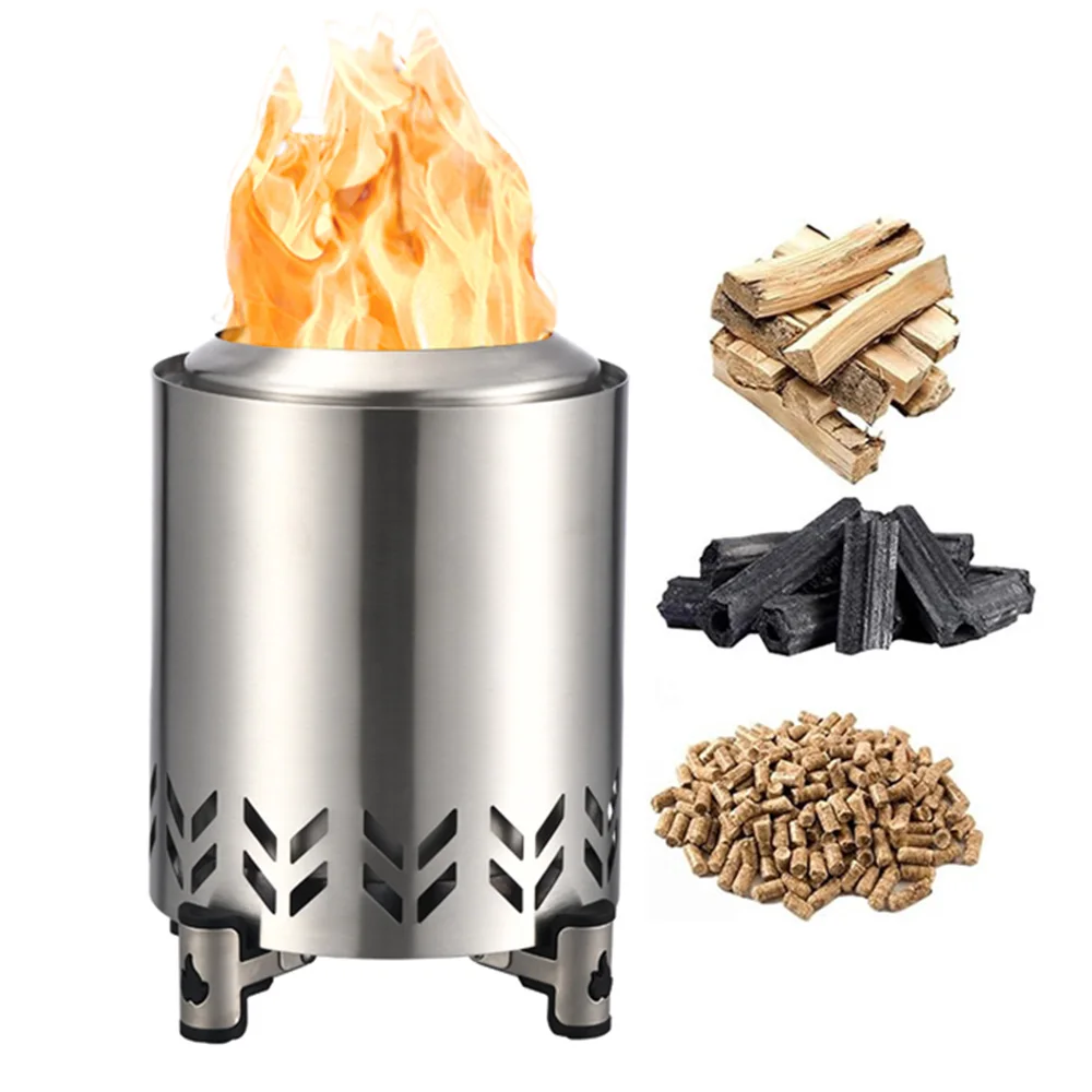 wholesale 5 Inch Tabletop Fire Pit Stainless steel smokeless firepit fire pits wood burning outdoor Camping Stove for Outdoor