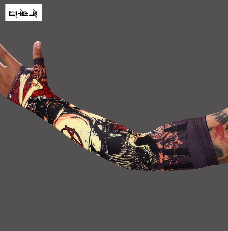 
CHEJI New Type Cycling Arm Sleeves Sun Protection Running Golf MTB Bicycle Fingerless Gloves Arm Warmer 