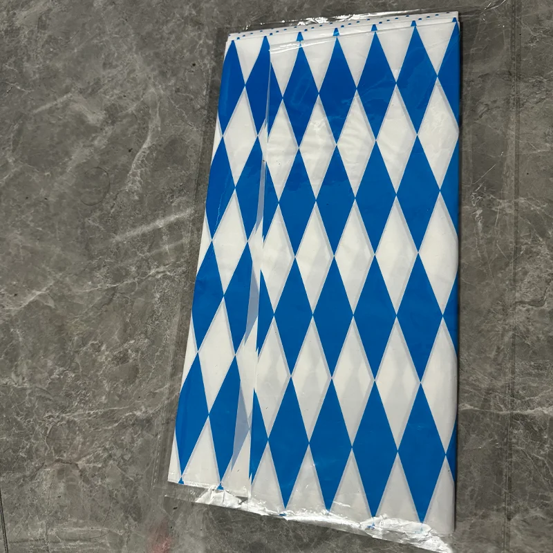 Custom Oktoberfest Blue and White Checkered Table Flag Triangle String Flag
