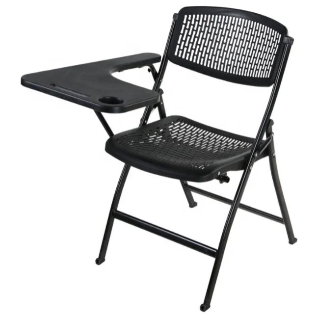 modern portable stackable black plastic folding mesh study conference office chair chairs furniture (1600443615472)