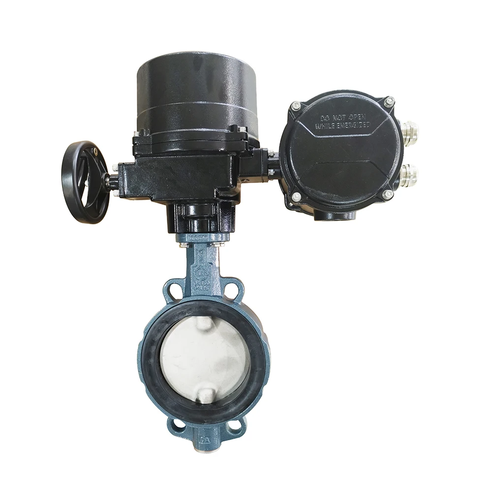 Electric flow control valve butterfly valve with HOM electric actuator using planetary gear AC220V ,IP67 at least