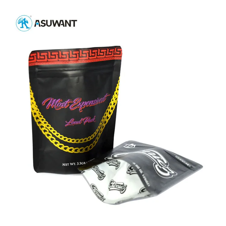 Custom Printed Logo Storage Laminated Candy Sealable Child Proof Nicotin Eco Friendly 3.5g Mylar Packing Bag