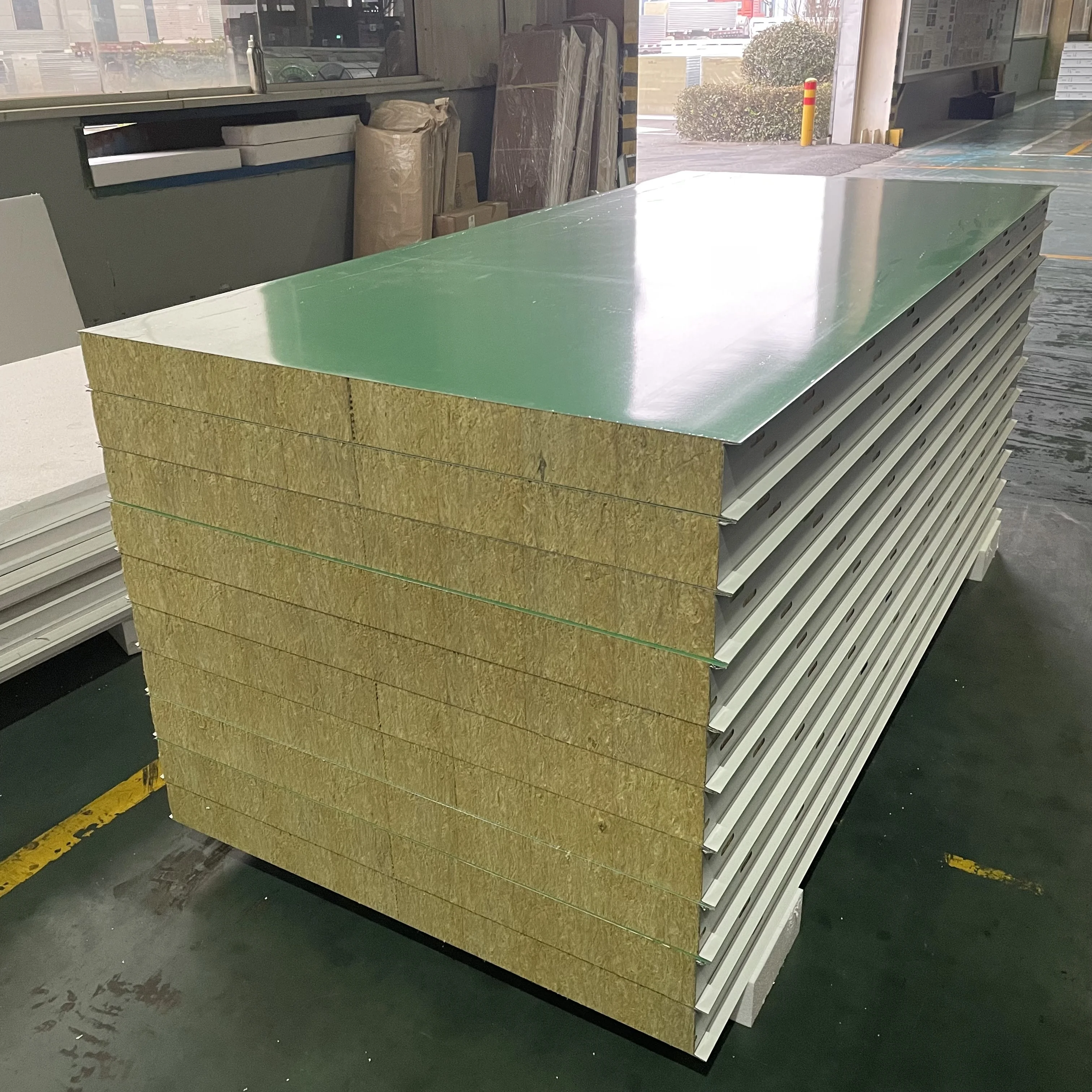 Lifetime Durability Fireproof Rock Wool Insulated Sandwich Panels External Wall Cladding