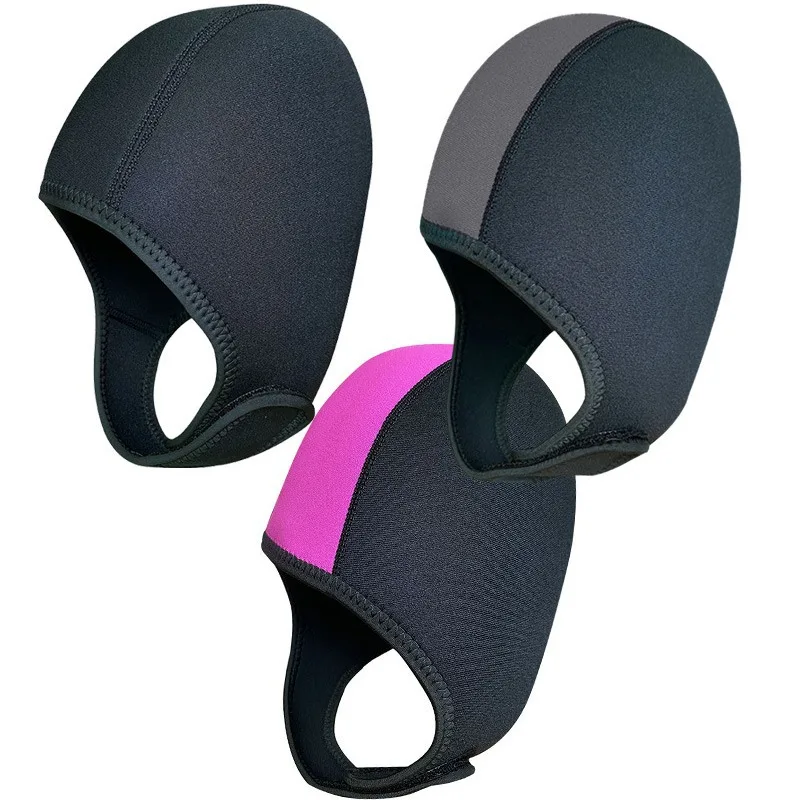 Neoprene Diving Hood Thermal Diving Cap with Chin Straps Snorkeling Neoprene Surf Beanie 2mm Diving Cap