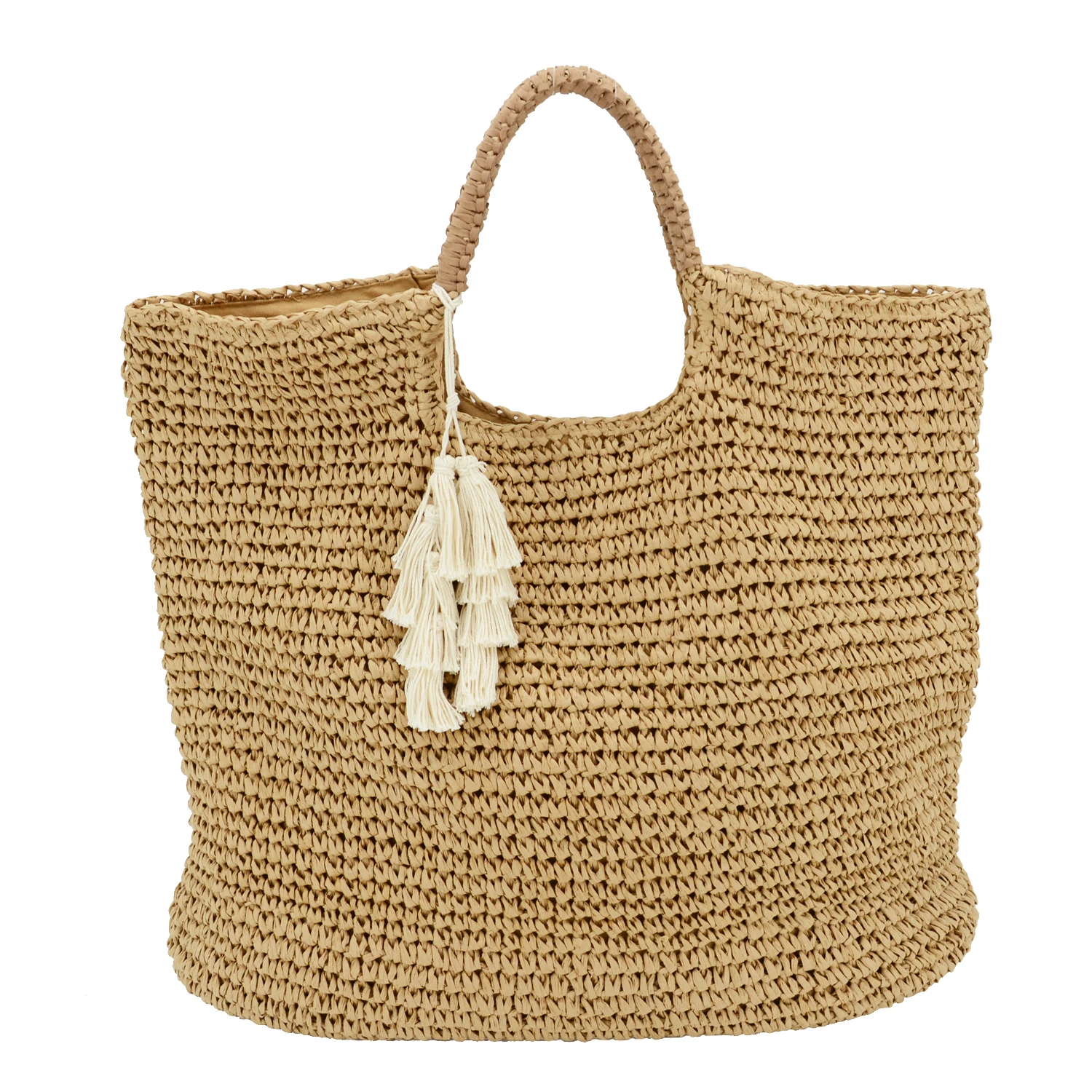 
Wholesale beach bag paper straw handbags handmade crocheted straw bag large straw tote bag 