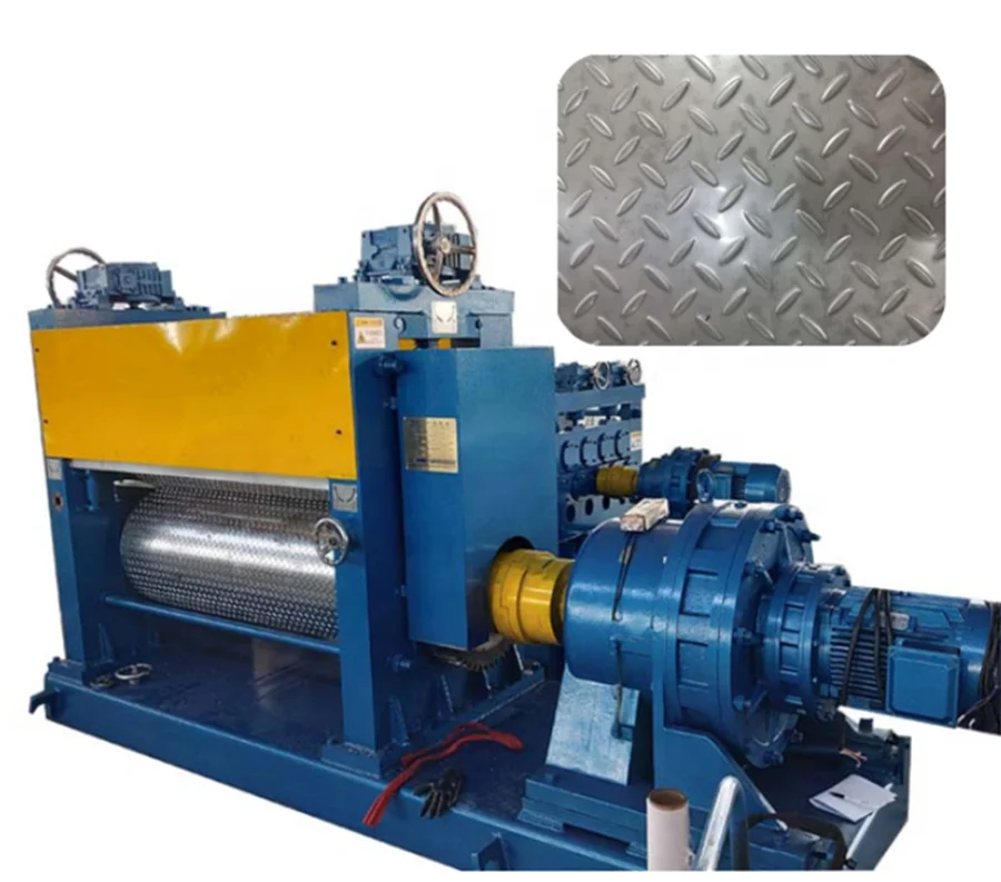 Checkered Steel Plate Making Machine SS Aluminum Mild Steel 6mm Metal embossing Machine
