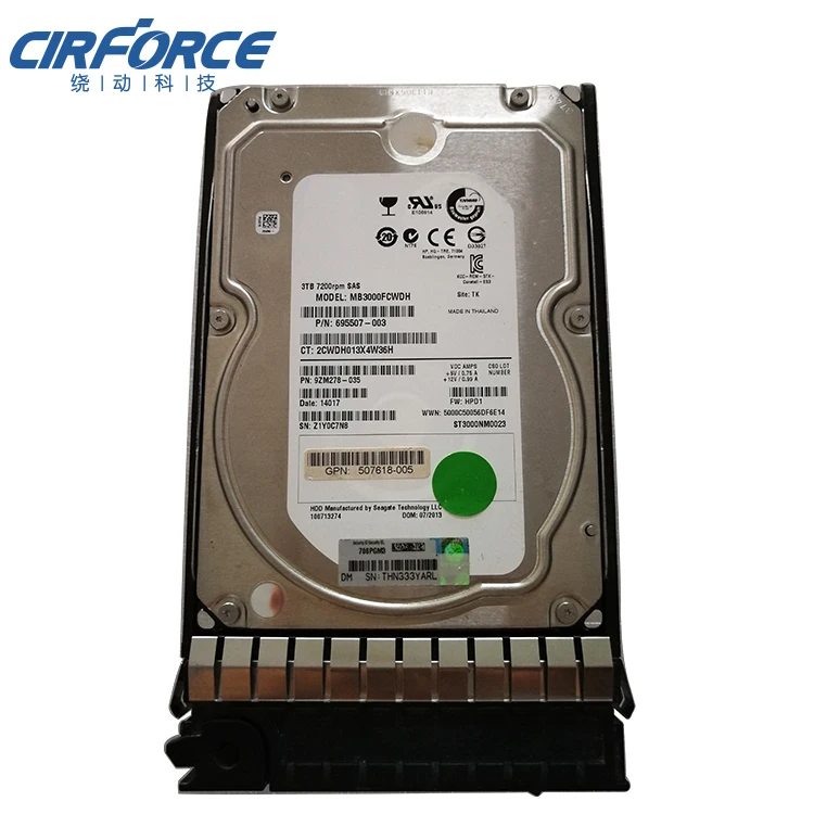 HPE 3 ТБ SAS 7 2 K 6GB 5 HDD 625140-001 внутренний запас hdd жесткий диск для продажи