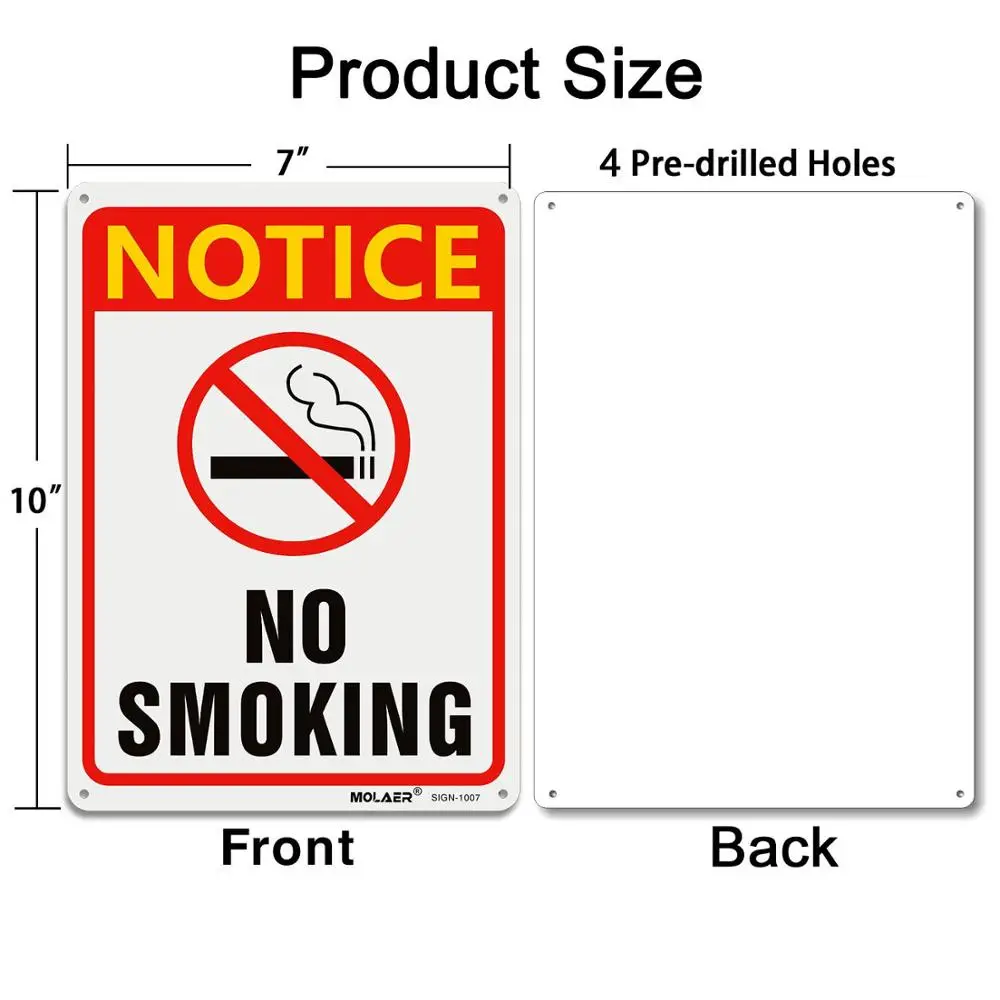 No Smoking Warning Sign Sticker Decal remind Public Notice Static Cling Stickers