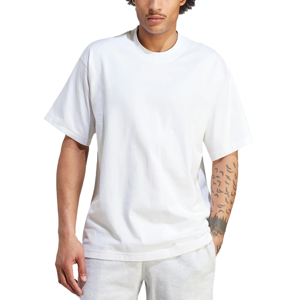 Plus size Heavy weight T shirts for Mens Custom logo Oversized cotton Mock neck Tee shirts puff print streetwear T shirts