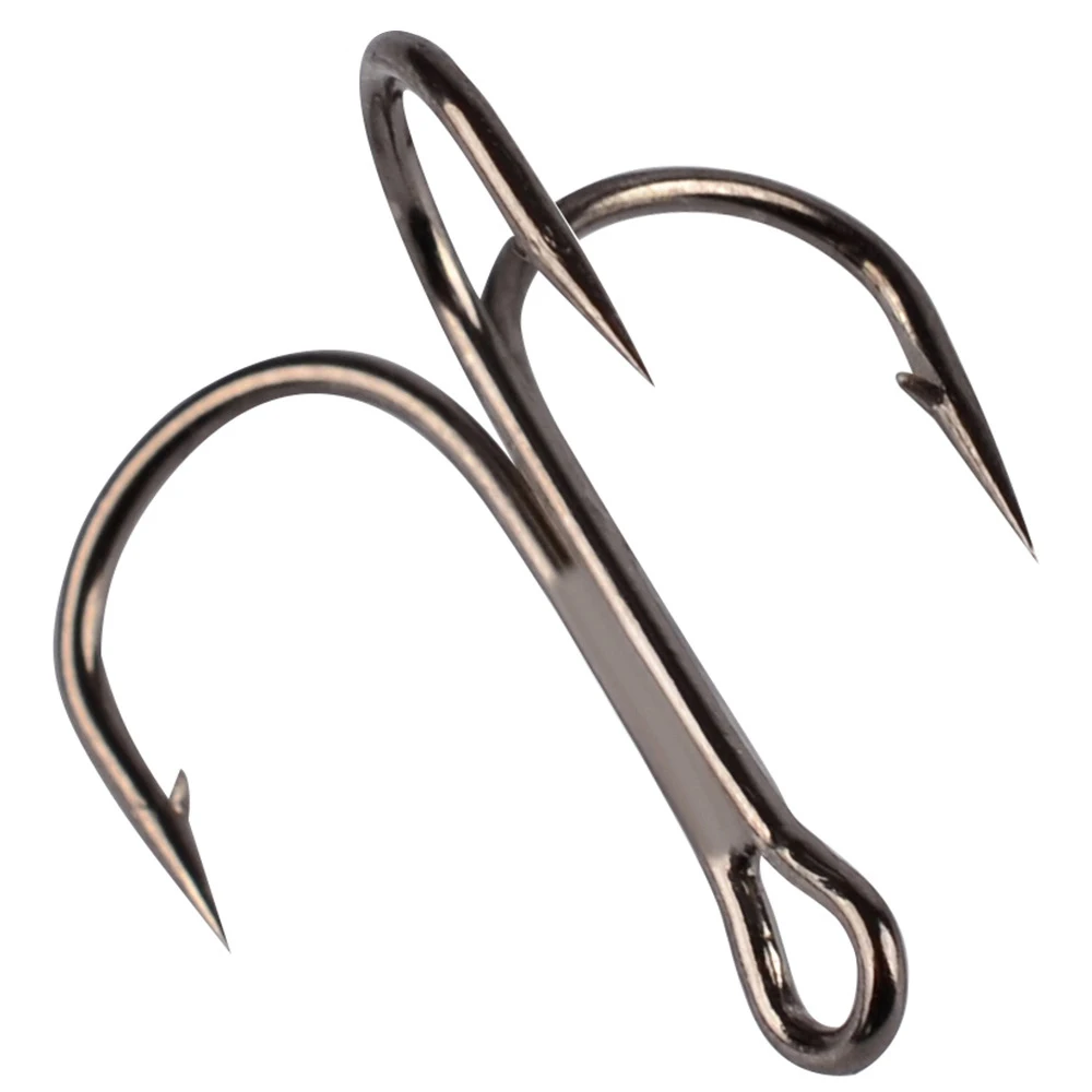 Horizon 50pcs/bag Carbon Steel Fishing Hook Treble Hooks Saltwater Fishing Tackle  Anzuelos Pesca Hooks for Fishing