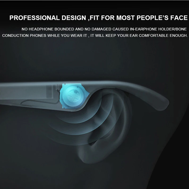 Music Bone Conduction  Smart Sunglasses Polarized Headphones Wireless Smart Headset Sunglasses for Women Men